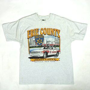 Vintage Erie County Sheriffs Department Drug T-Shirt Single Stitch USA Large
